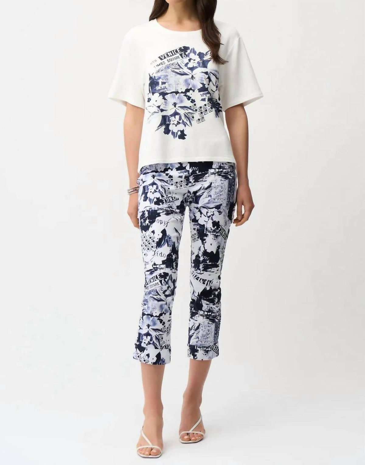 Joseph Ribkoff - Floral Graphic Pull-on Crop Pants