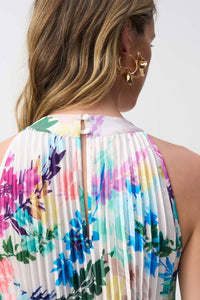 Joseph Ribkoff - Floral Pleated Satin Maxi Dress - clothing - dresses - floral
