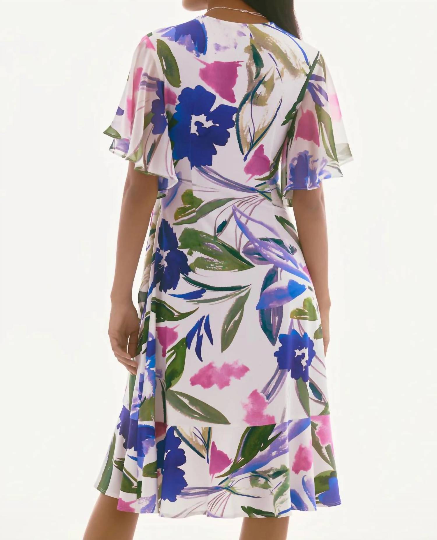 Joseph Ribkoff - Floral Print Belted Wrap Dress - clothing - dresses - floral