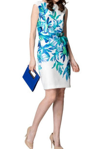 Joseph Ribkoff - Floral Print Dress - blue - clothing - dresses