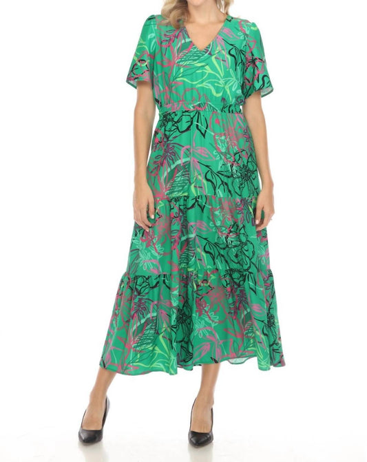 Joseph Ribkoff - Floral Print Tiered Maxi Dress - clothing - dresses - floral