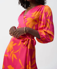 Joseph Ribkoff - Floral Wrap Midi Dress - clothing - dresses - midi