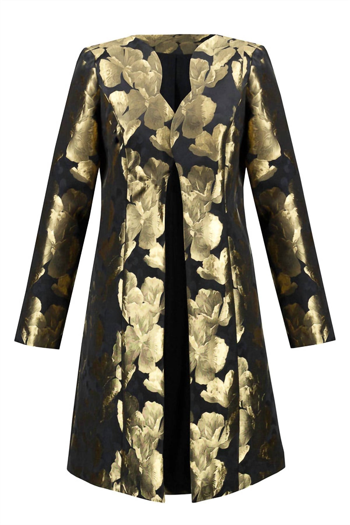 Joseph Ribkoff - Foil Leaf Open Front Coat