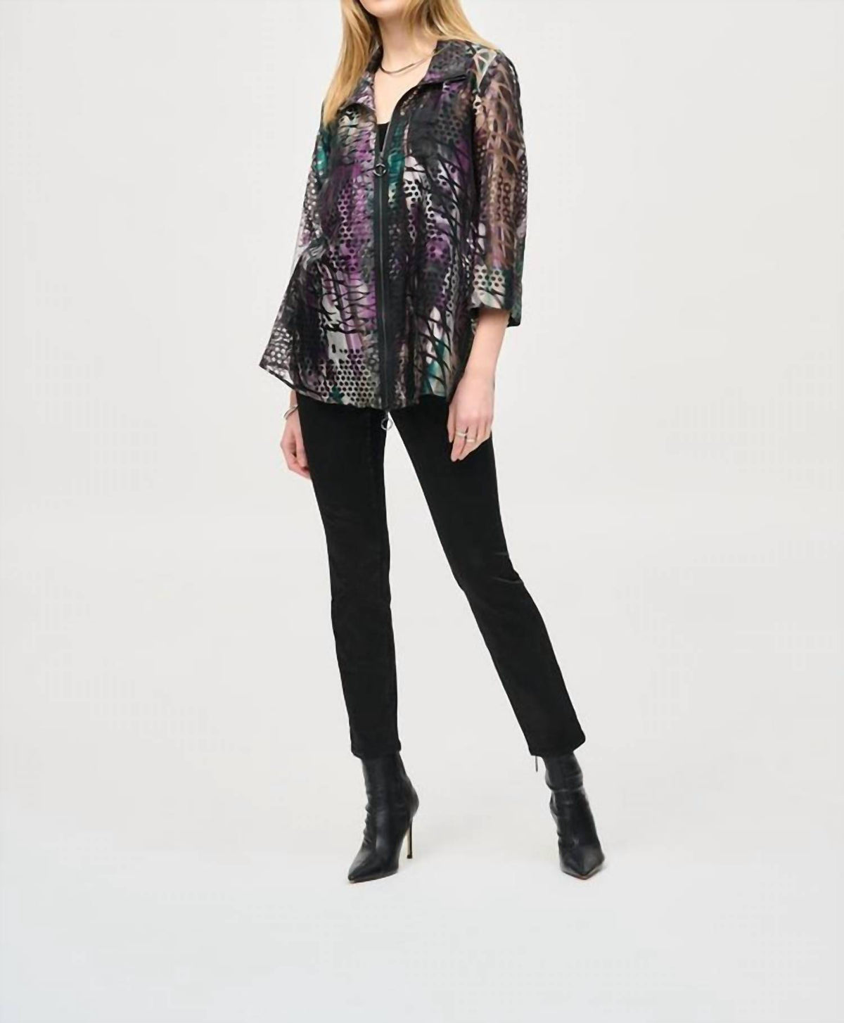 Joseph Ribkoff - Foiled Print Denim Pants
