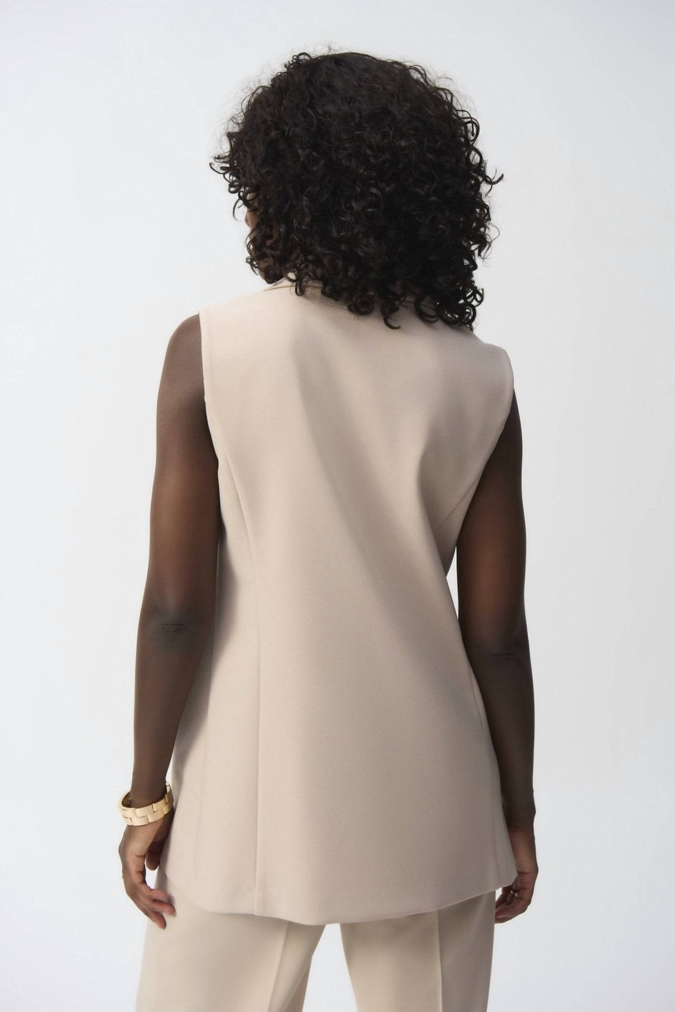 Joseph Ribkoff - Formal Sleeveless Vest - beige - clothing - jackets