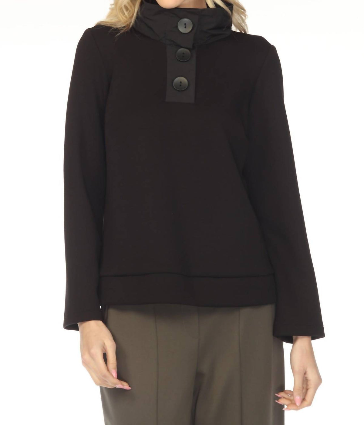 Joseph Ribkoff - Funnel Collar Long Sleeve Boxy Top