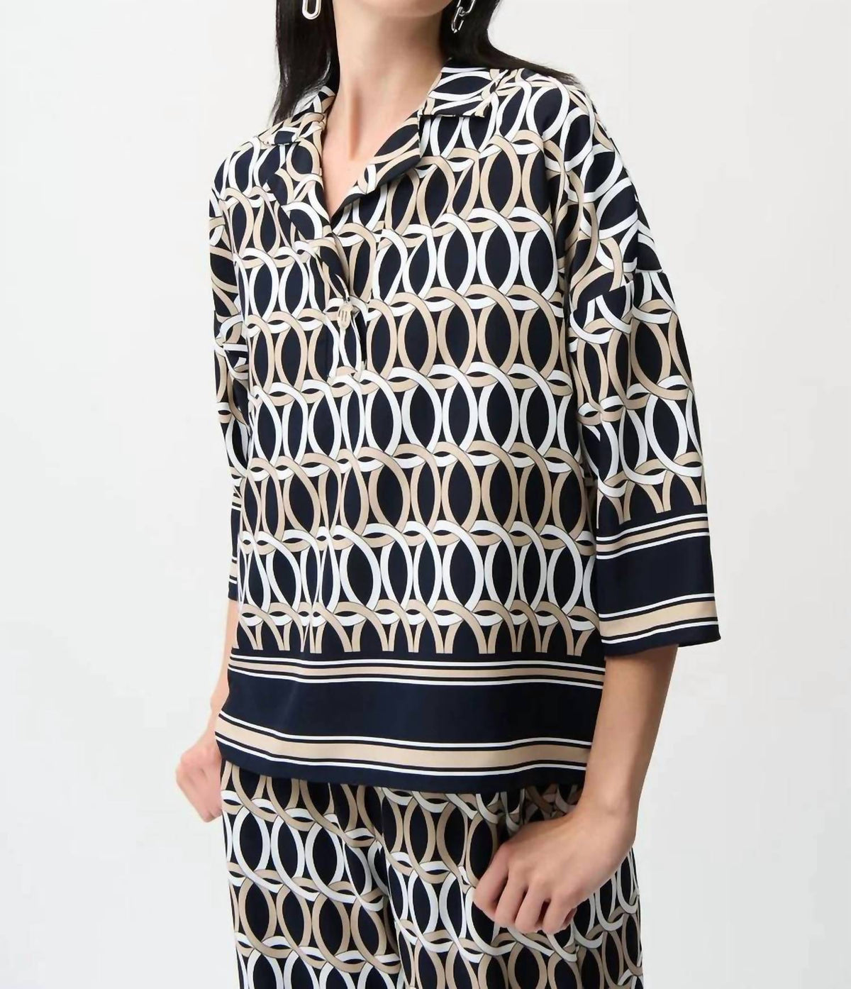 Joseph Ribkoff - Geometric 3/4 Sleeves Top