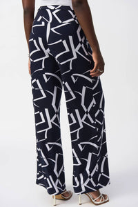Joseph Ribkoff - Geometric Belted Wide Leg Pants