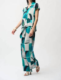 Joseph Ribkoff - Geometric Front Tie Boxy Top