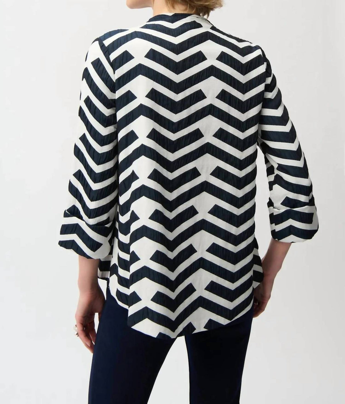 Joseph Ribkoff - Geometric Jacquard Trapeze Jacket