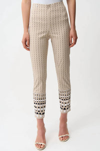 Joseph Ribkoff - Geometric Print Straight Ankle Pants