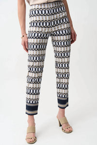 Joseph Ribkoff - Geometric Print Straight Ankle Pants