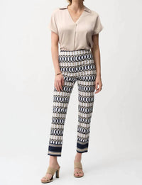 Joseph Ribkoff - Geometric Print Straight Ankle Pants