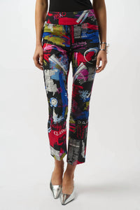 Joseph Ribkoff - Geometric Print Straight Leg Pull-on Pants