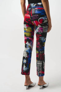 Joseph Ribkoff - Geometric Print Straight Leg Pull-on Pants