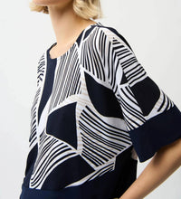 Joseph Ribkoff - Geometric Short Sleeve Asymmetric Top