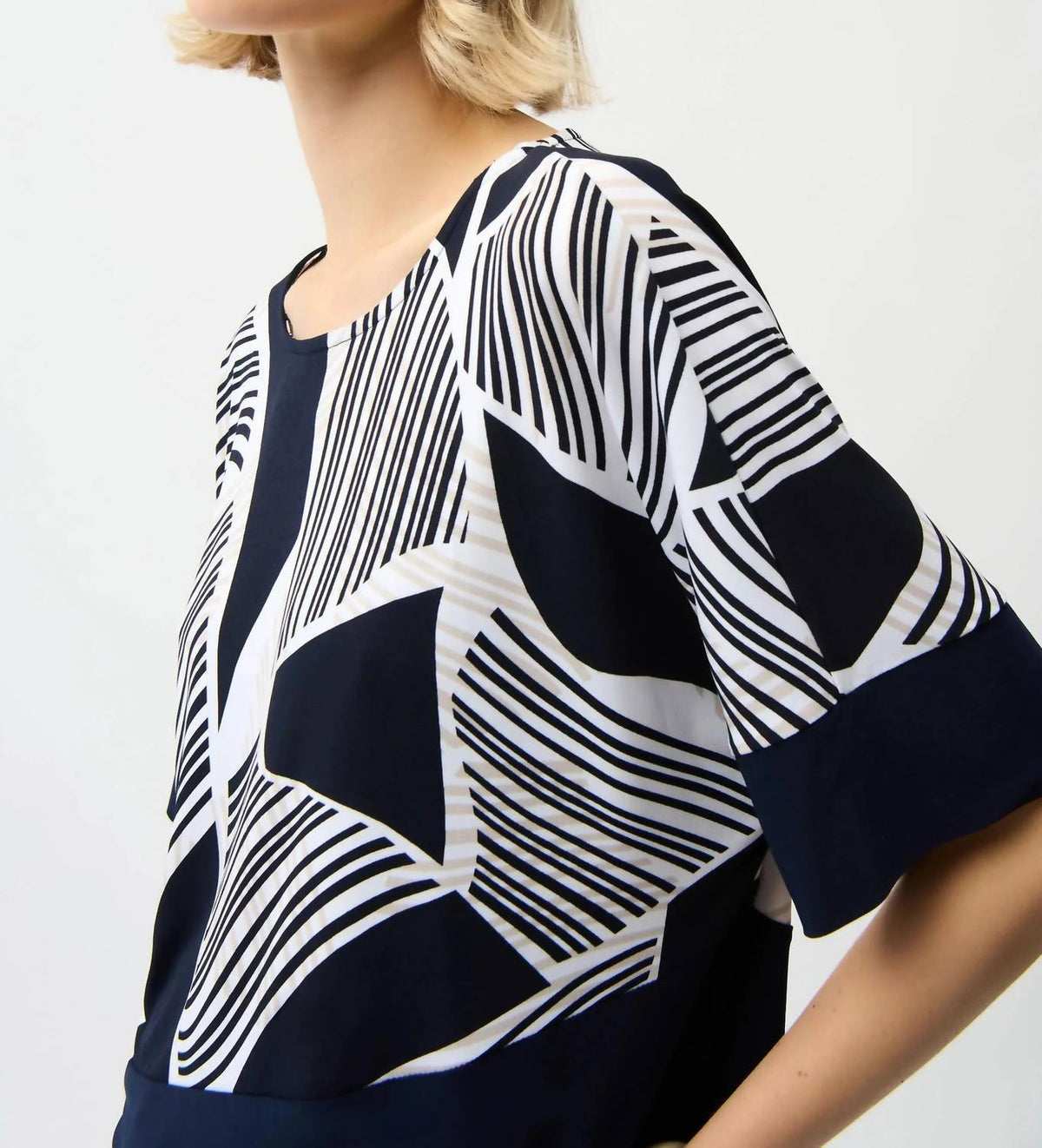 Joseph Ribkoff - Geometric Short Sleeve Asymmetric Top