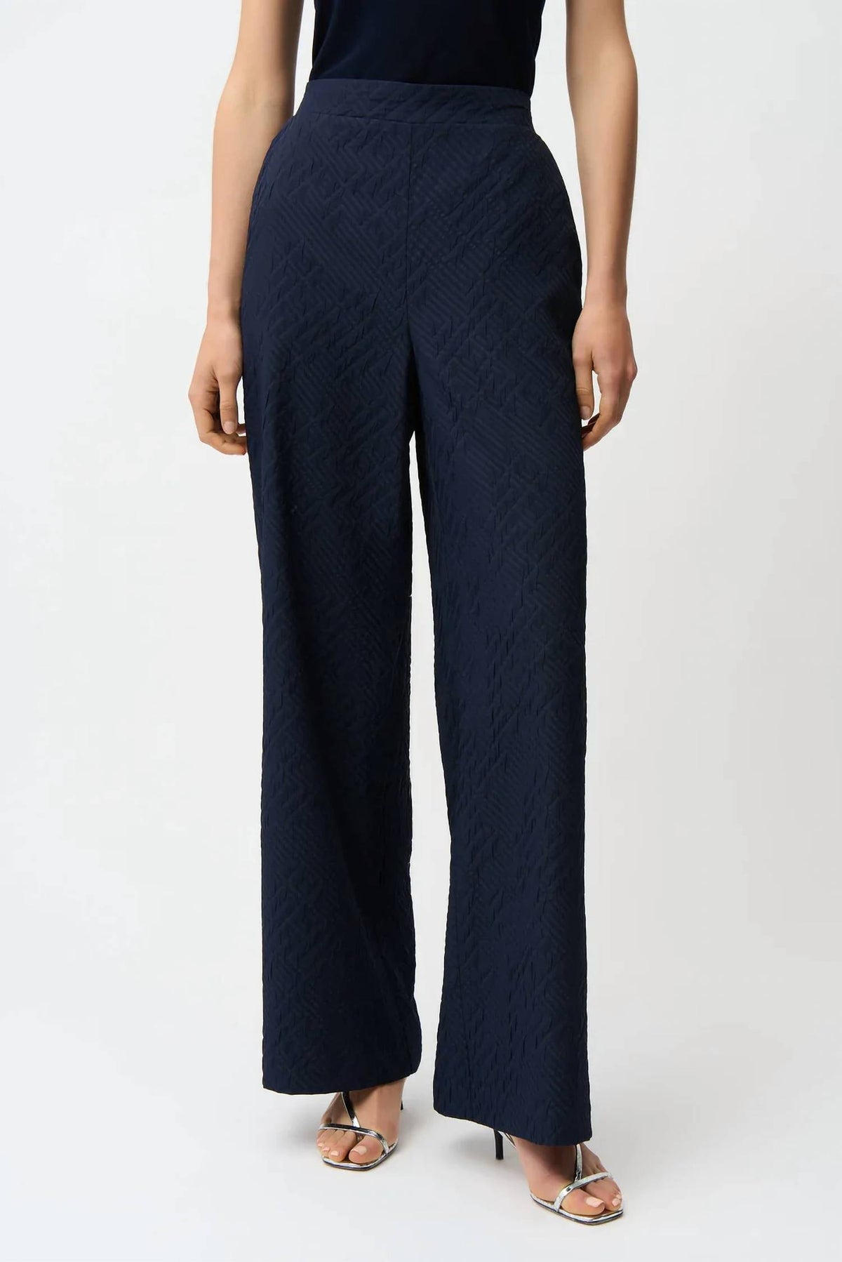 Joseph Ribkoff - Geometric Textured Pull-on Wide Leg Pants