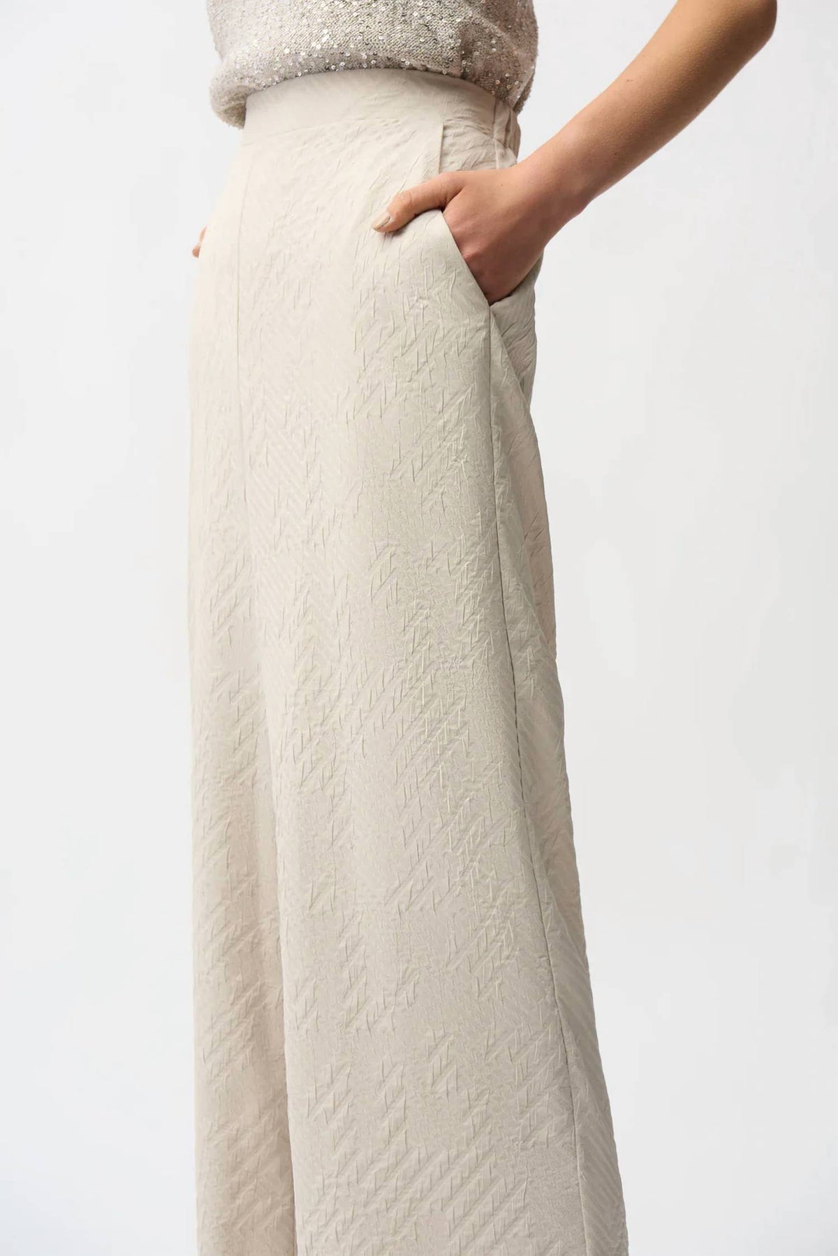 Joseph Ribkoff - Geometric Textured Pull-on Wide Leg Pants