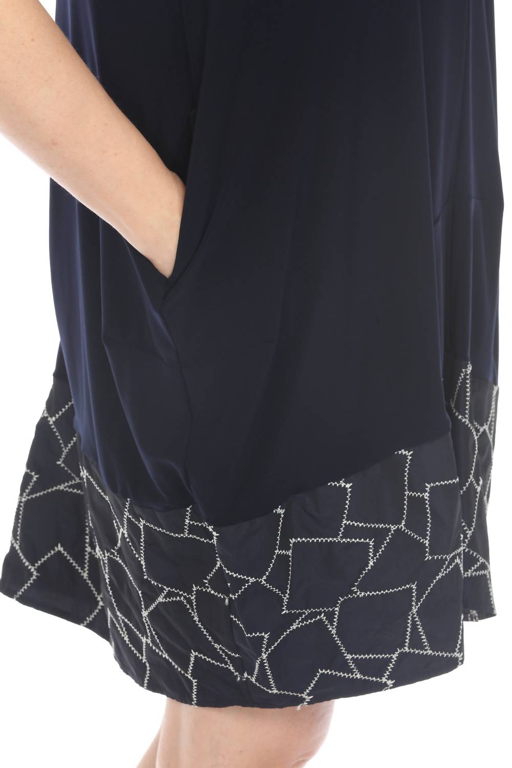 Joseph Ribkoff - Geometric Zip Front Sleeveless Shirt Dress - blue - clothing - dresses