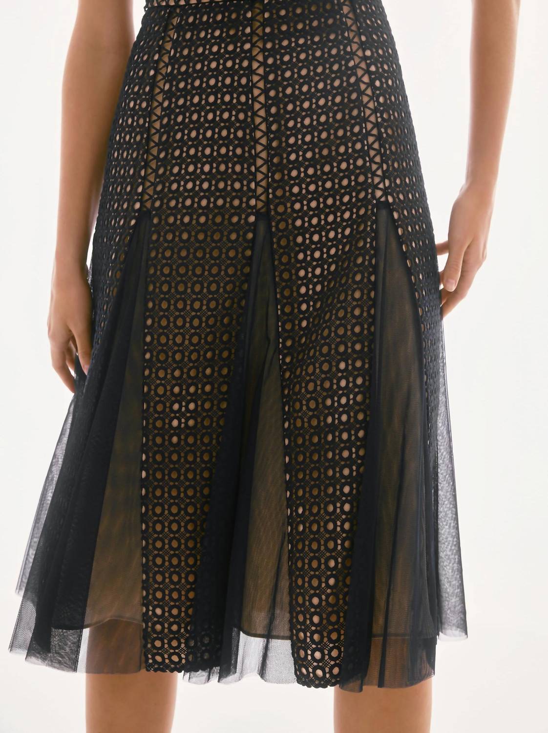 Joseph Ribkoff - Guipure Lace Midi Fit And Flare Dress - blue - clothing - dresses