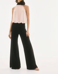 Joseph Ribkoff - Halter Blouson Top Flared Jumpsuit - clothing - jumpsuits - pants