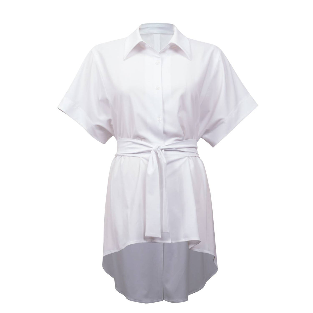Joseph Ribkoff - High-low Sash Button Down Blouse
