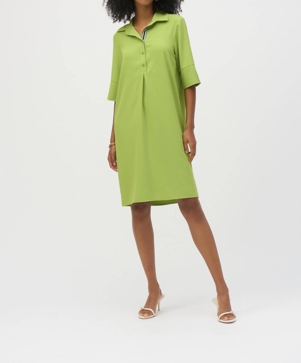 Joseph Ribkoff - Joseph Ribkoff Eggshell Straight Shirt Dress - clothing - dresses - green