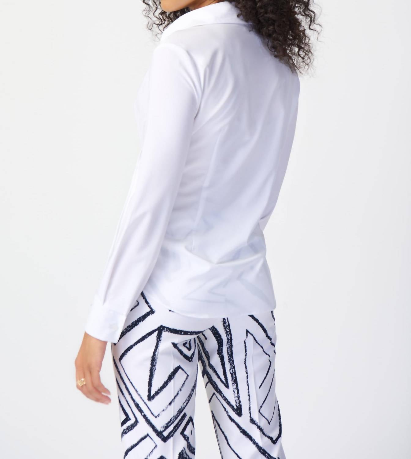 Joseph Ribkoff - Joseph Ribkoff Pleated Wrap Front Blouse - blouses - clothing - polyester