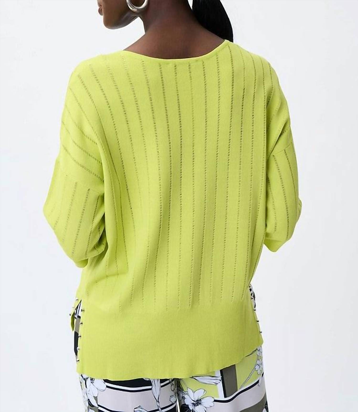 Joseph Ribkoff - Knit Quarter Sleeve Top - blouses - clothing - green