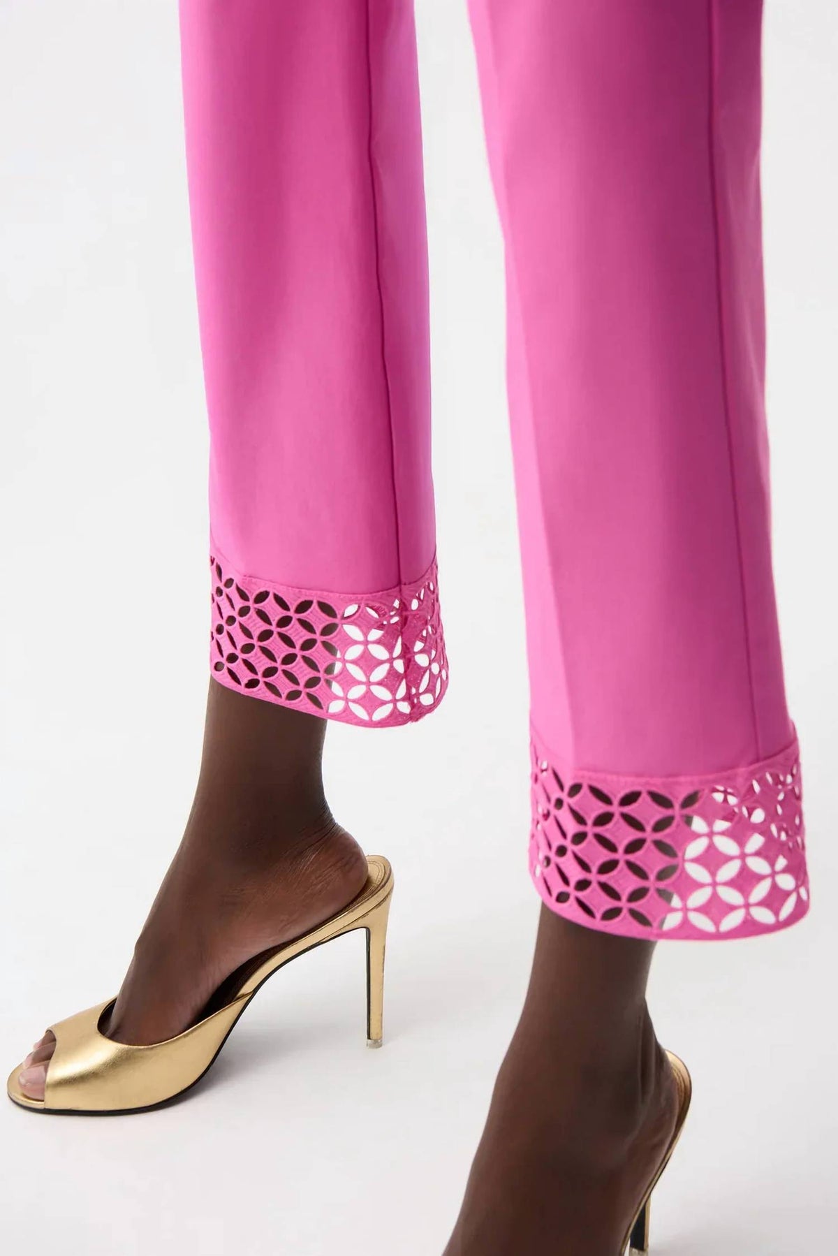 Joseph Ribkoff - Lace Hem Pull-on Cropped Pants