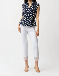 Joseph Ribkoff - Lace Hem Pull-on Cropped Pants