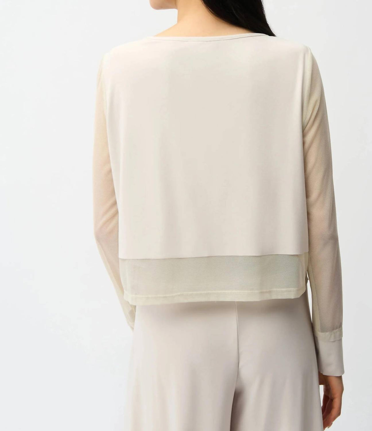 Joseph Ribkoff - Layered Mesh Long Sleeve Top