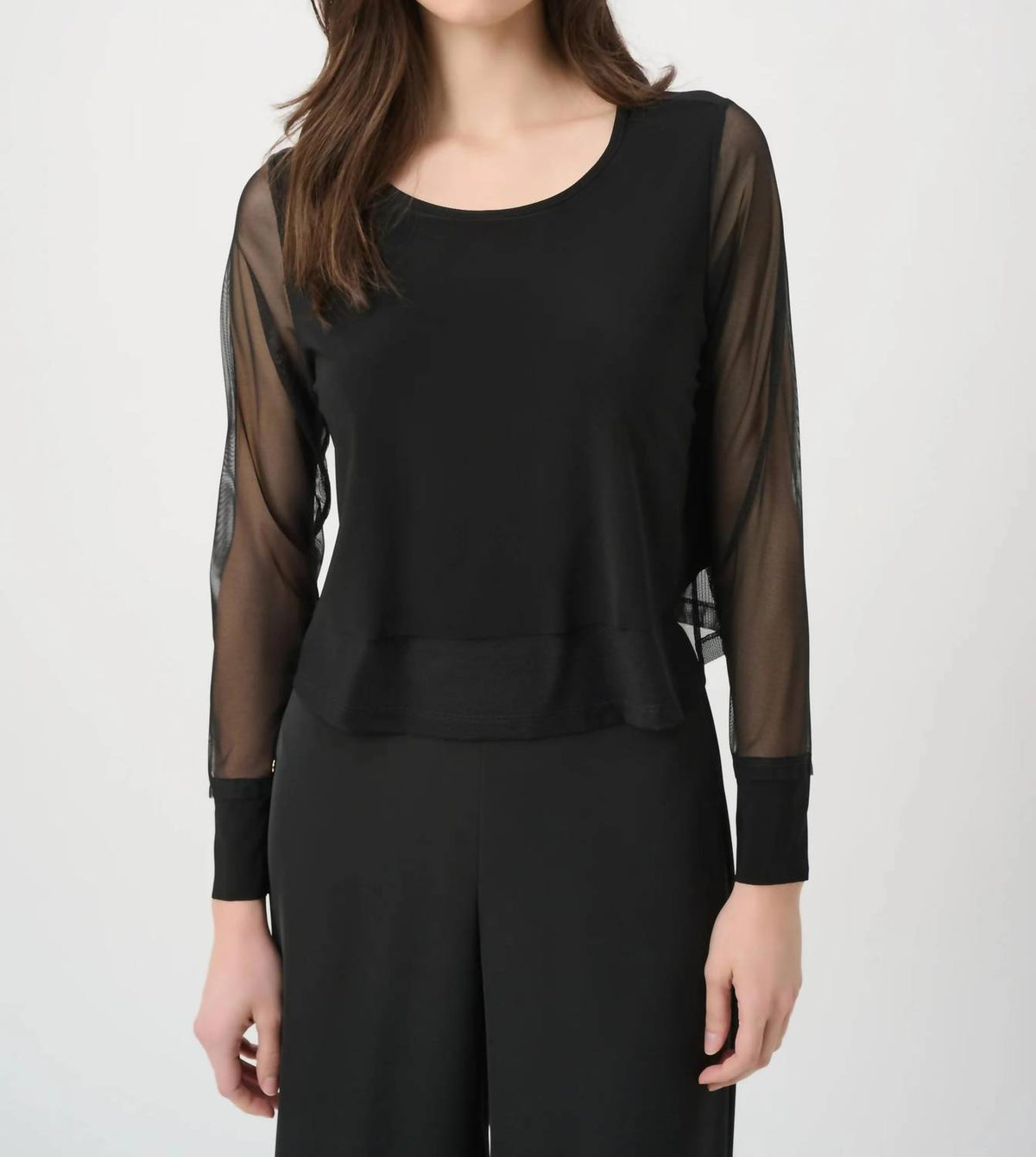 Joseph Ribkoff - Layered Mesh Long Sleeve Top