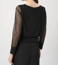 Joseph Ribkoff - Layered Mesh Long Sleeve Top