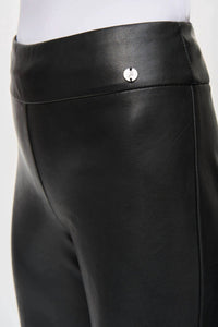 Joseph Ribkoff - Leather Kick Flare Pant - black - boot - cut - clothing