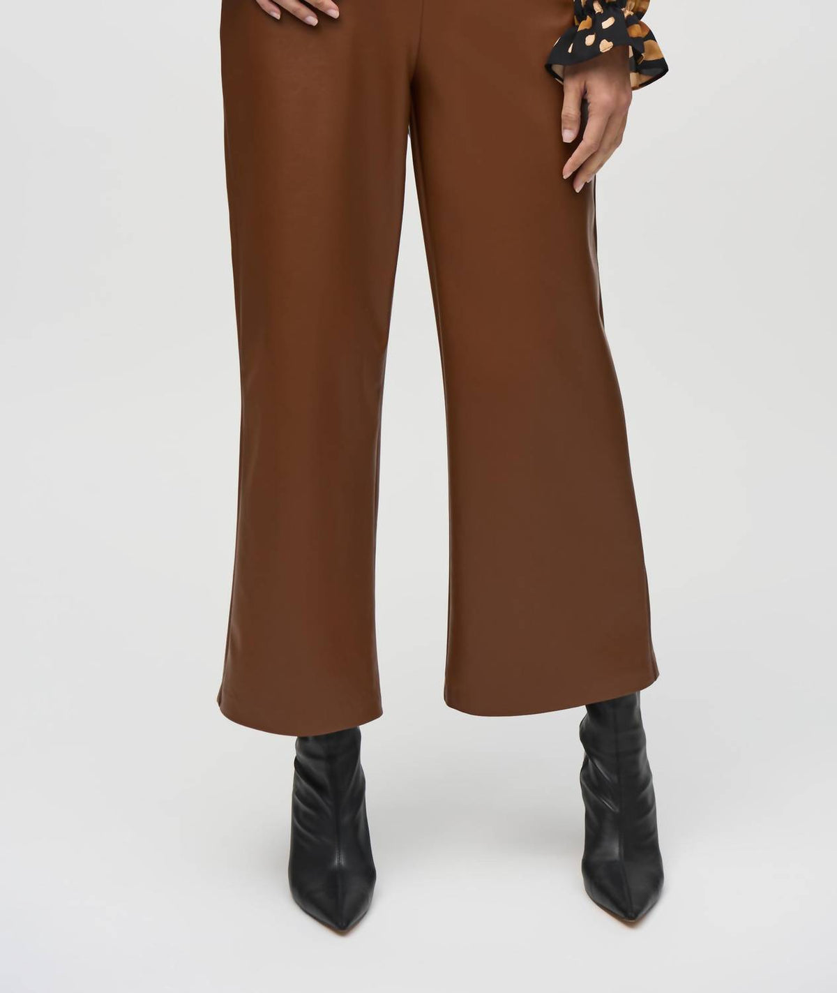 Joseph Ribkoff - Leatherette Wide-leg Pull-on Pants