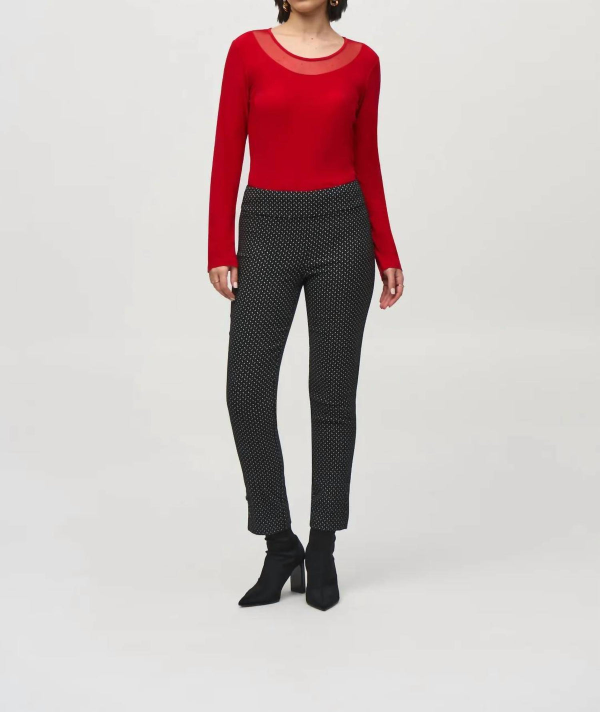 Joseph Ribkoff - LONG SLEEVE MESH NECK TOP