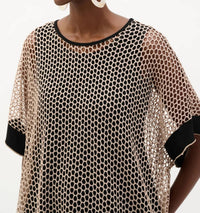 Joseph Ribkoff - Lurex Mesh Trapeze Top