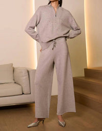 Joseph Ribkoff - Melange Embellished Pull On Wide Leg Pants