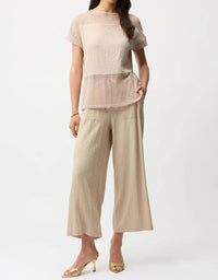 Joseph Ribkoff - Mesh Insert Short Sleeve Top