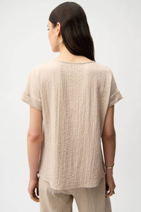 Joseph Ribkoff - Mesh Insert Short Sleeve Top
