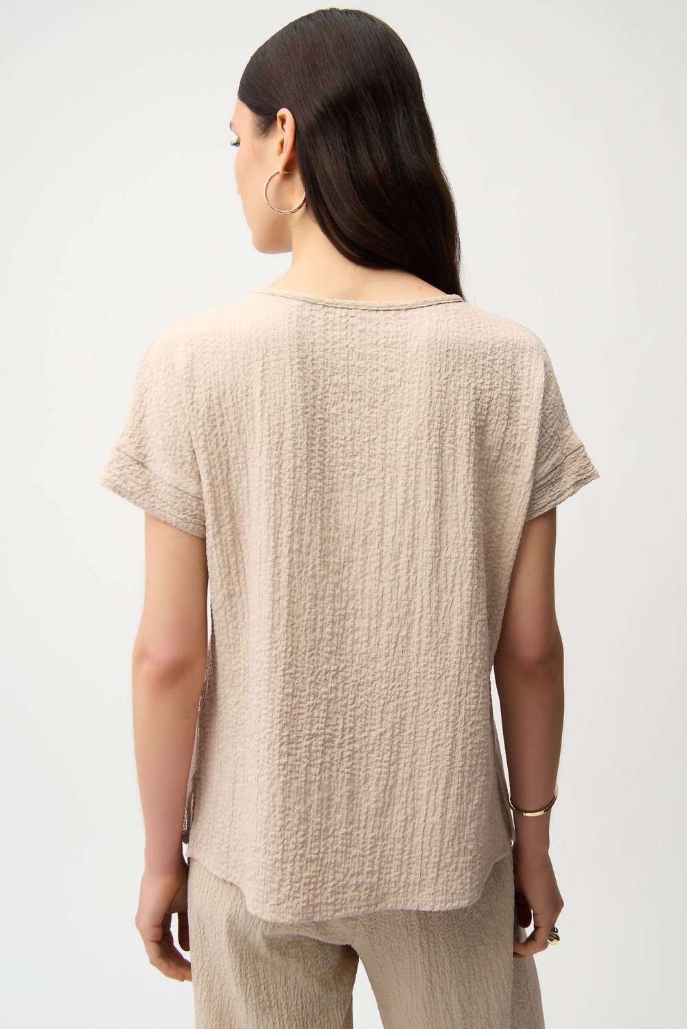 Joseph Ribkoff - Mesh Insert Short Sleeve Top