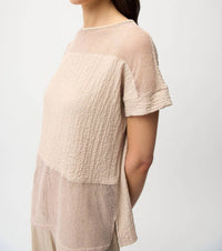 Joseph Ribkoff - Mesh Insert Short Sleeve Top