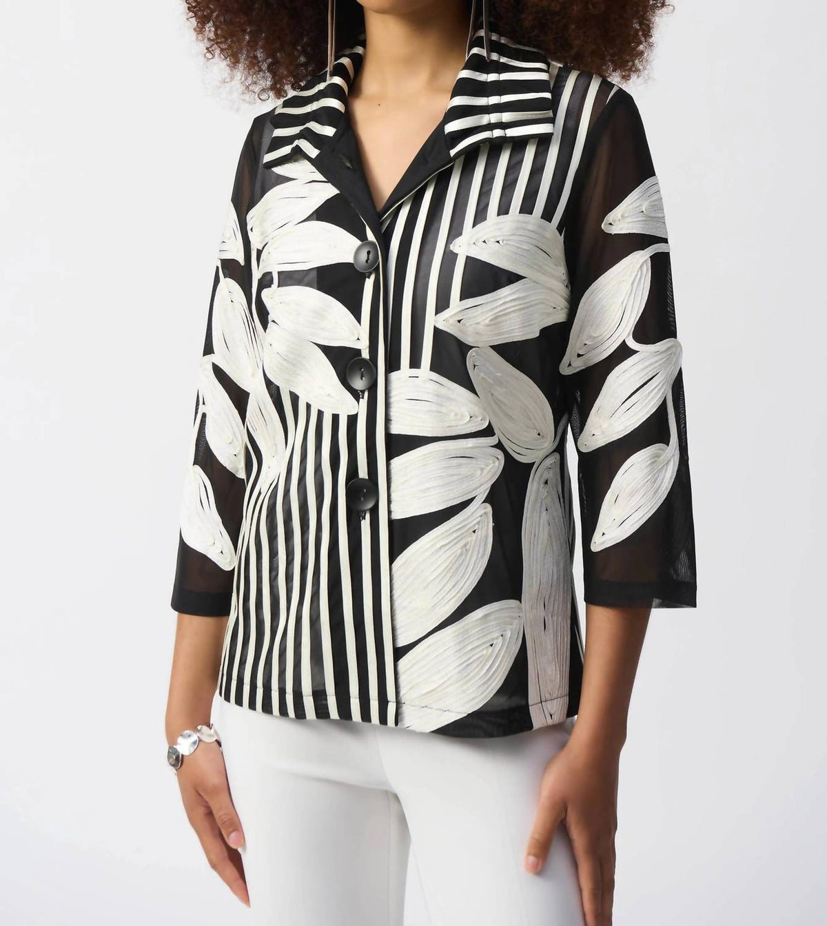Joseph Ribkoff - Mesh & Satin Soutache Jacket