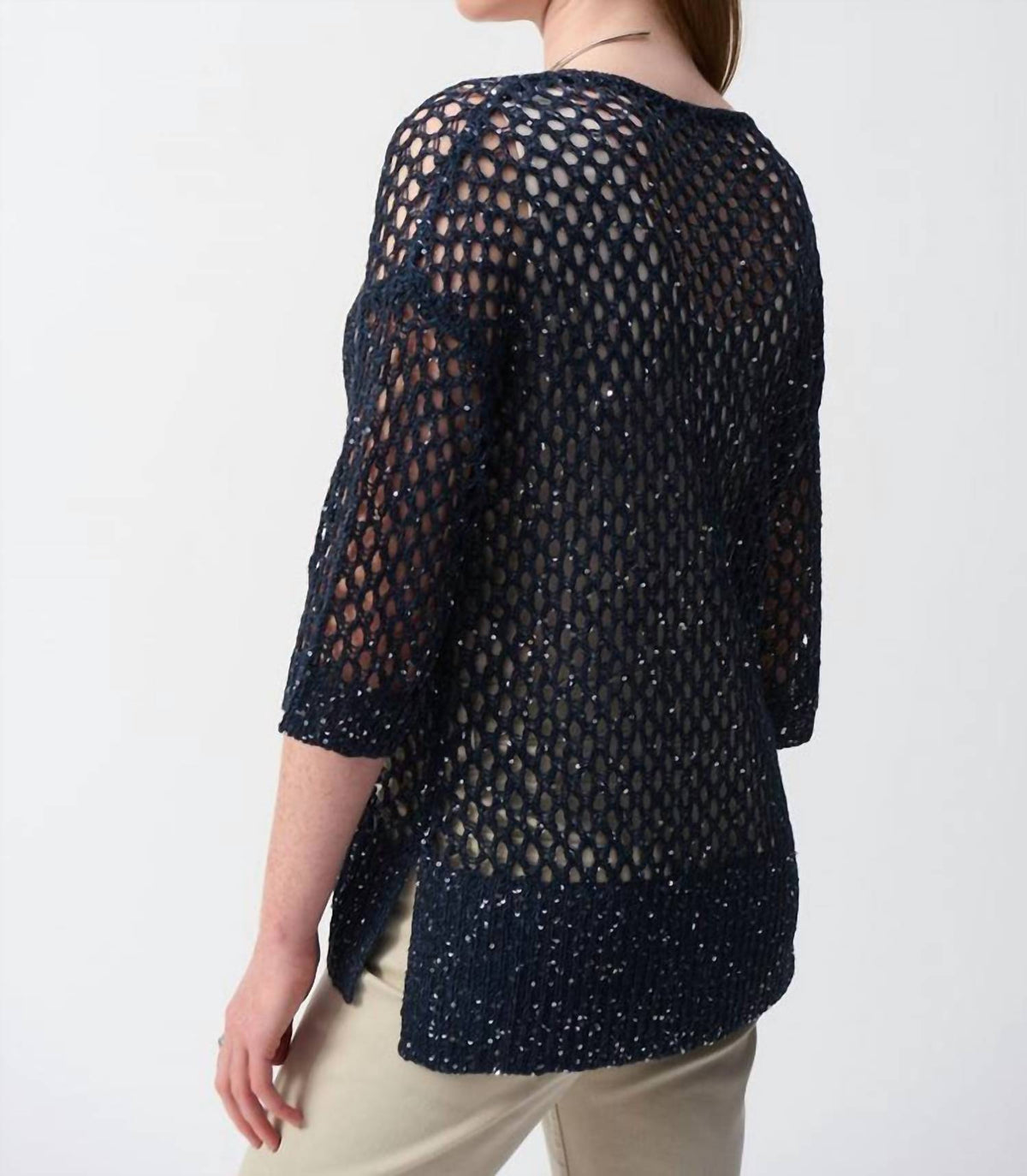 Joseph Ribkoff - Open Stitch Sweater With Sequins