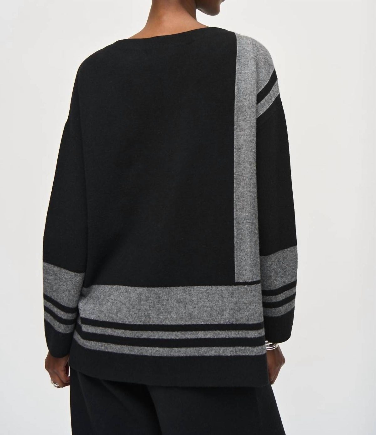 Joseph Ribkoff - Oversized Striped Boatneck Top