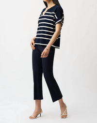 Joseph Ribkoff - Pintuck Pull-on Crop Flared Pants