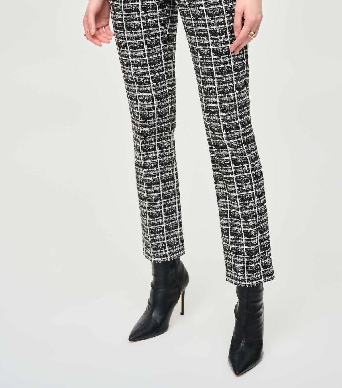 Joseph Ribkoff - Plaid Jacquard Pull On Straight Pant