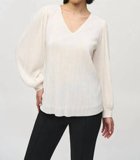 Joseph Ribkoff - Pleated Knit Top